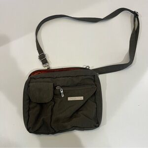 BAGGALINI Crossbody Olive Green Travel Bag with Burnt Orange Interior
